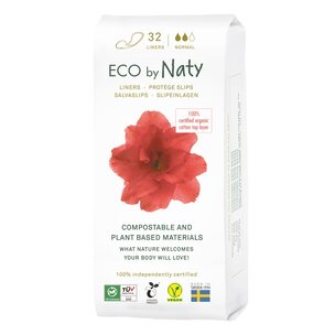 Eco by Naty Slipeinlagen Normal 32 Stück. 100% Kompostierbare Materialien. Vegan