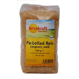 Parboiled Reis, lang, weiß
