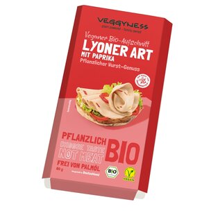 Veganer Aufschnitt  Lyoner Art mit Paprika