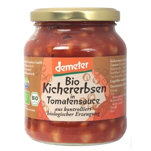 Bio Demeter-Kichererbsen in Tomatensauce 370 ml Gl. MARSCHLAND
