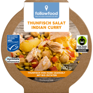 Thunfisch-Salat Indian Curry, mit Thunfisch aus Angelruten- Fischerei