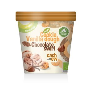 Vanille-Keksteig-Schokoladen-Wirbel-Cashew-Eis