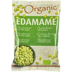 Bio Edamame, grüne Sojabohnen, geschält, blanchiert, tiefgefroren