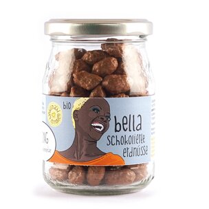 Bella - schokolierte Erdnüsse - bio, glutenfrei - im Pfandglas