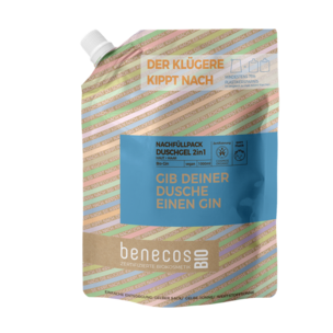 benecosBIO Nachfüllbeutel 1000 ml Duschgel 2in1 BIO-Gin Haut & Haar