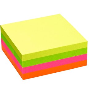 memo Haftnotizen 320 Blatt 75 x 75 mm, pink/gelb/grün/orange, FSC-zertifiziert