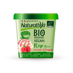Nat Bio-Eis auf Reisbasis Vanille-Himbeere