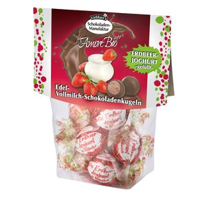 Bio Schokoladenkugel Erdbeer-Joghurt