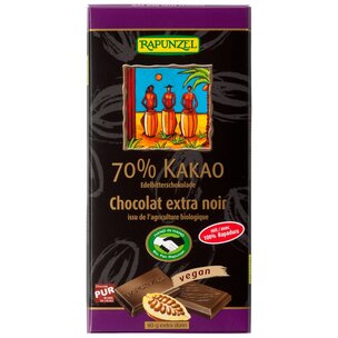 Edelbitter Schokolade 70% Kakao mit Rapadura HIH