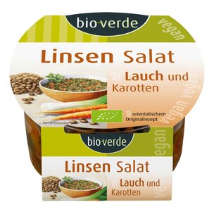 Linsen-Salat mit Lauch und Karotte, vegan