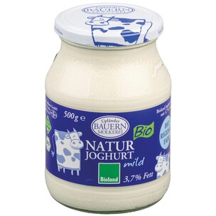 Bioland Naturjoghurt mild 3,7% Glas