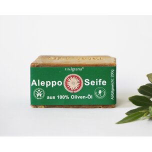 Aleppo Seife, reine Olive, 200g traditionell handgeschnitten, für alle Hauttypen