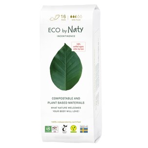 Eco by Naty Inkontinenz, Mini Plus 16 Stück. Kompostierbar, Vegan, 