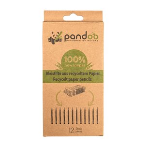 pandoo Bleistifte aus recyceltem Zeitungspapier, 12 Stück, HB-Stärke
