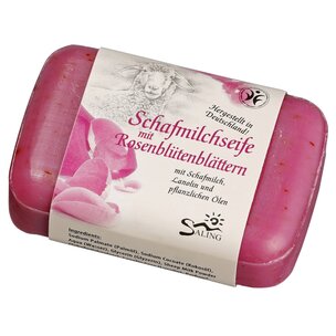 Schafmilchseife Rose pink 100g mit Banderole, BDIH zertifizie