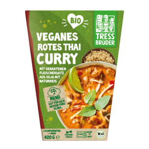 veganes Bio Rotes Thai Curry mit Soja und Naturreis