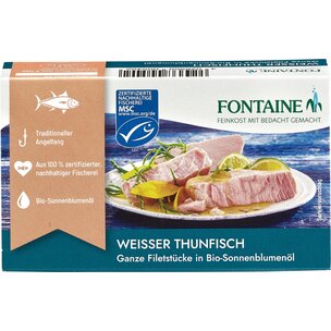 Weißer Thunfisch in Bio-Sonnenblumenöl