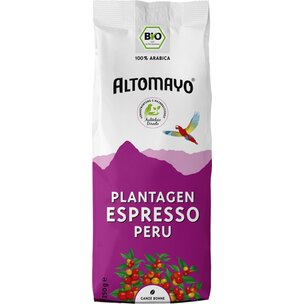 ALTOMAYO Bio Plantagen Espresso PERU - ganze Bohne (250g)