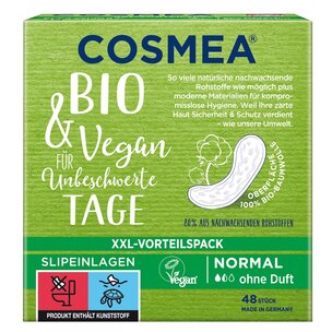 COSMEA® BIO Slipeinlagen, VEGAN, Normal ohne Duft, 48 Stück